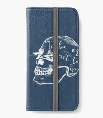 Hamlet iPhone Wallet: Yorick's Skull (Blue)