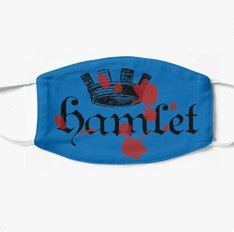 Hamlet Face Masks: Blue on Red